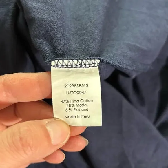 Universal Standard Pima Cotton Modal Navy Blue Tank V Neck Top L 22 Plus Size - Picture 5 of 9